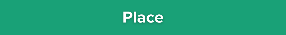 Green banner for the Place section of the Measuring Progress page.